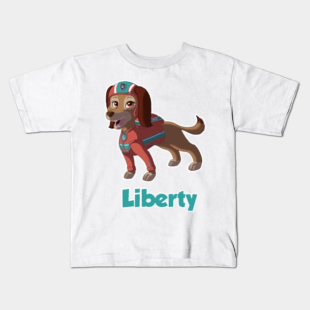 PAW Patrol - Liberty (w/ name) Kids T-Shirt by kreazea